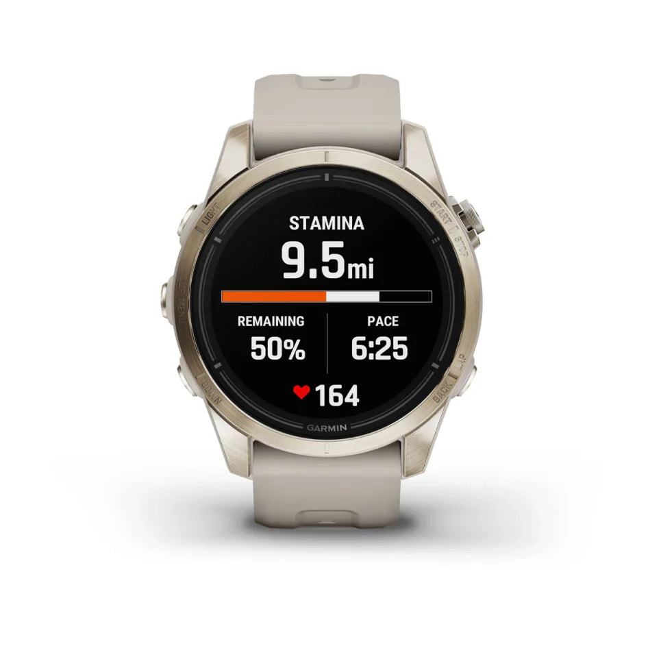 Garmin epix Pro (Gen 2) – Sapphire Edition Soft Gold with Light Sand Band 42 mm