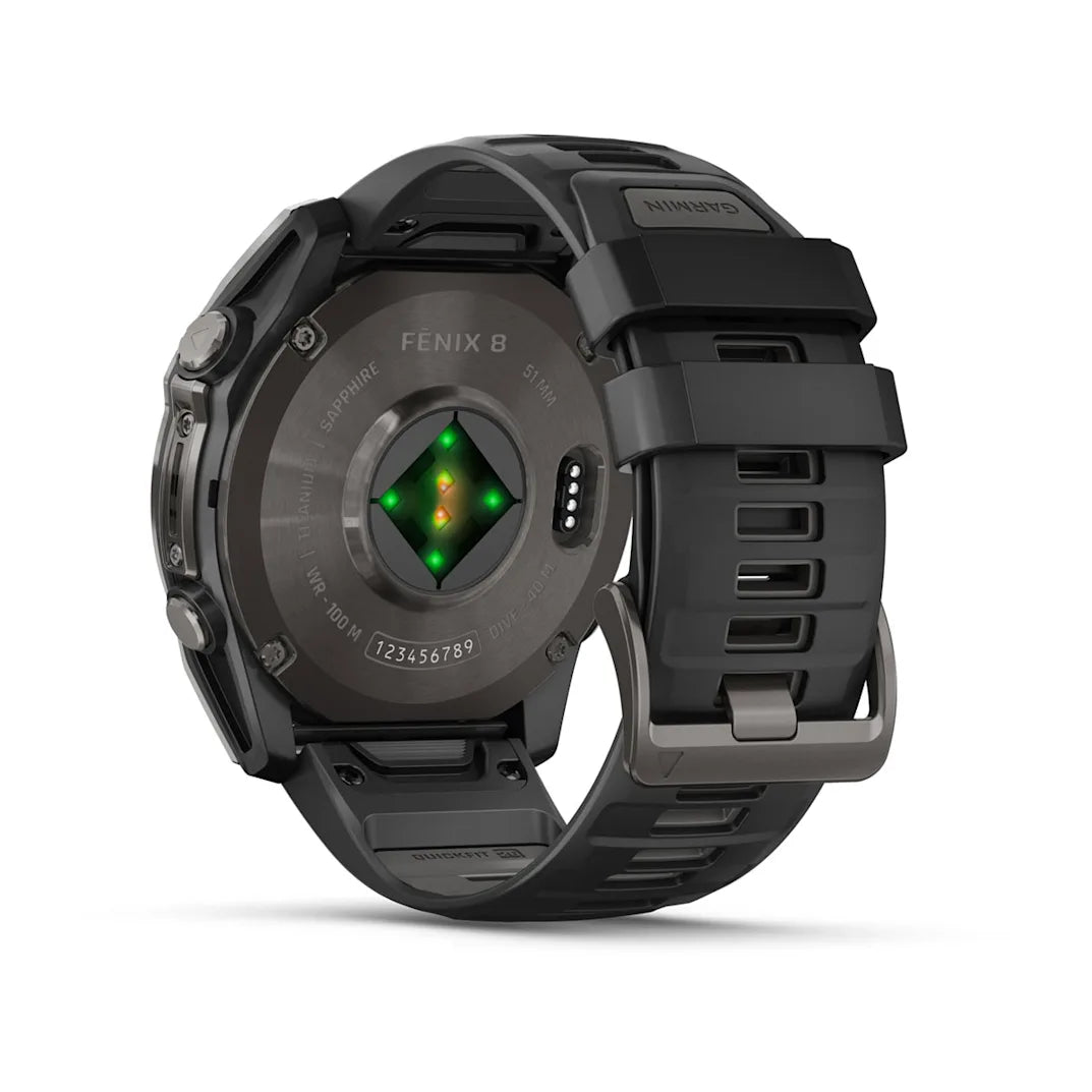 Garmin fēnix 8 – 51 mm AMOLED Sapphire Carbon Gray DLC Titanium with Black / Pebble Gray