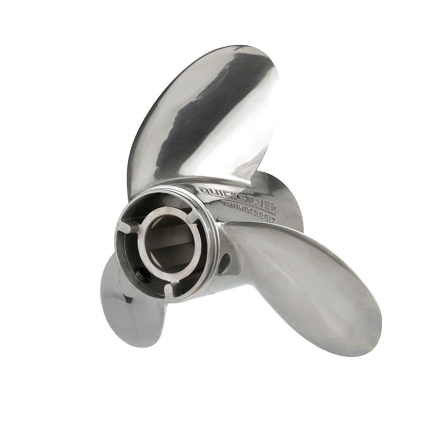 Quicksilver Thunderbolt Propeller High Polished Stainless Finish, 15.8" Diameter x 15" Pitch, Right Hand Rotation