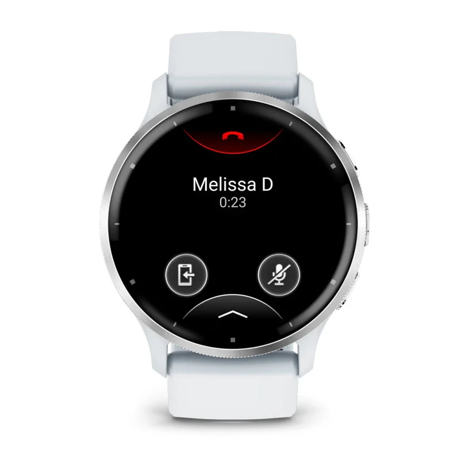 Garmin Venu 3 Silver Stainless Steel Bezel with Whitestone Case and Silicone Band Smartwatch