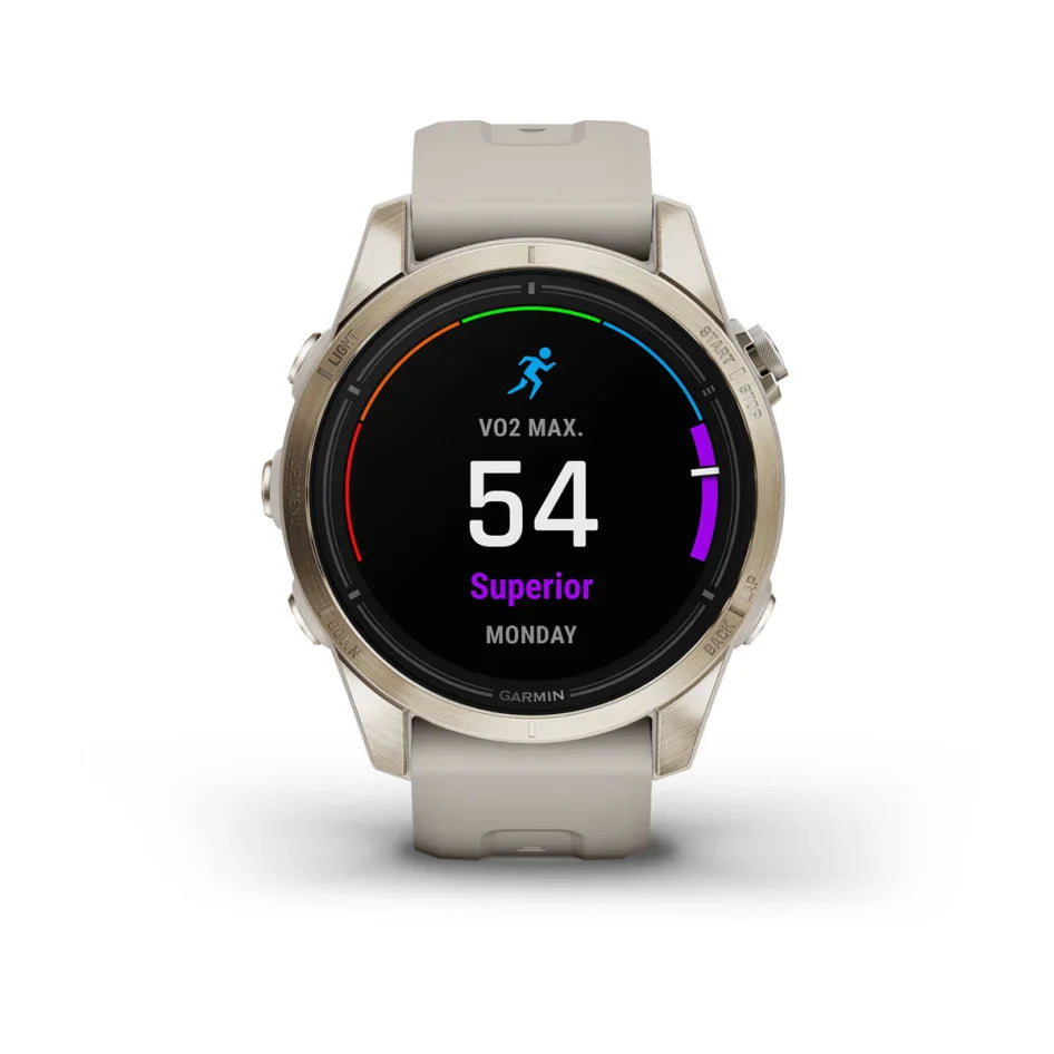 Garmin epix Pro (Gen 2) – Sapphire Edition Soft Gold with Light Sand Band 42 mm