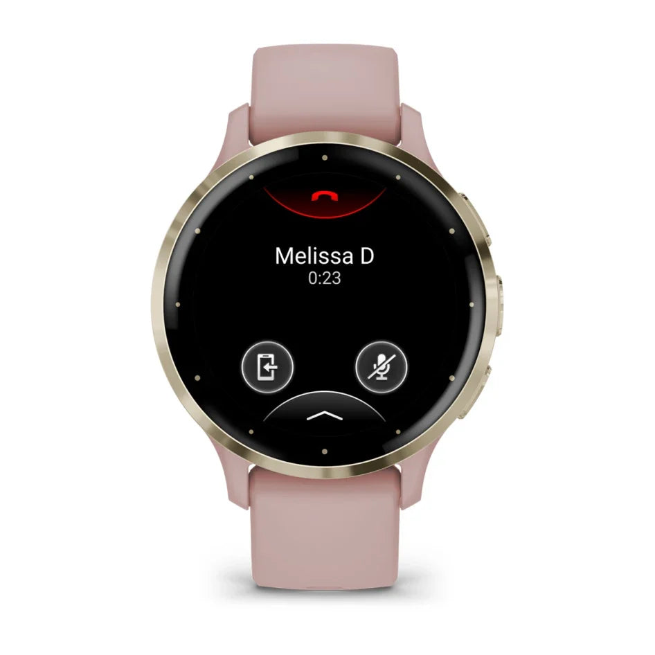 Garmin Venu 3S Soft Gold Stainless Steel Bezel with Dust Rose Case and Silicone Band Smartwatch