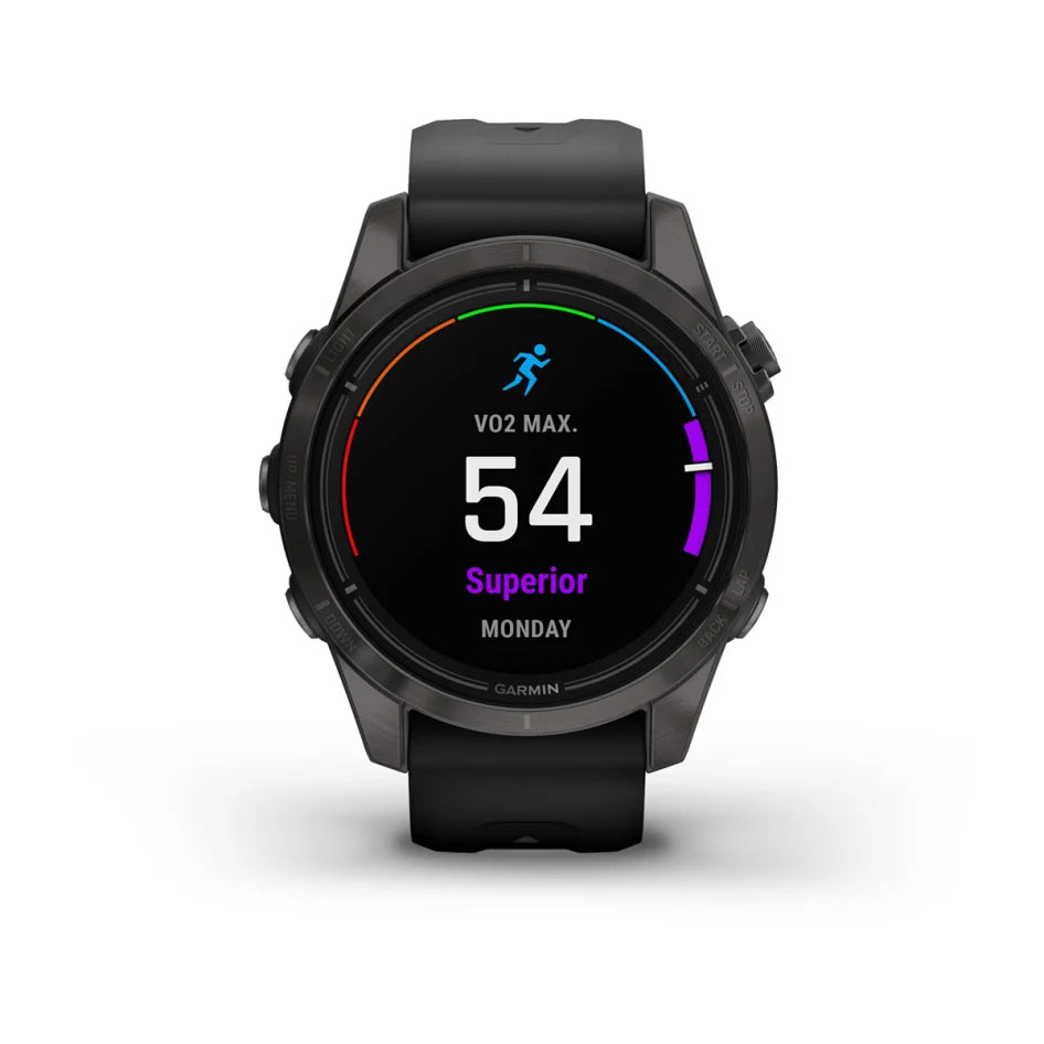 Garmin epix™ Pro (Gen 2) – Sapphire Edition Carbon Gray DLC Titanium with Black Band 42 mm