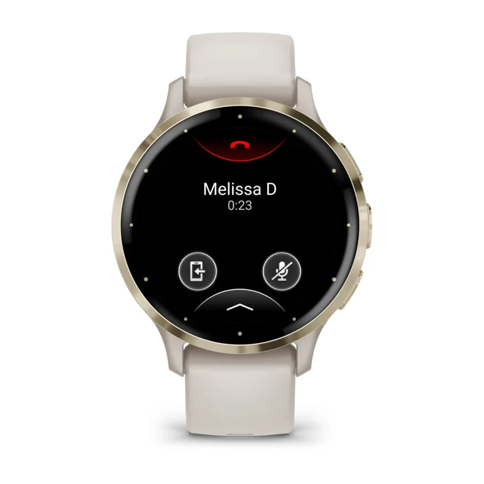 Garmin Venu 3S Soft Gold Stainless Steel Bezel with Ivory Case and Silicone Band Smartwatch