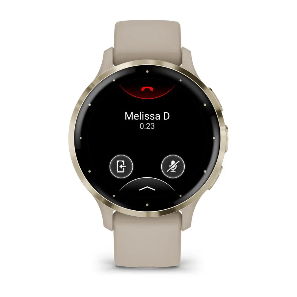 Garmin Venu 3S Soft Gold Stainless Steel Bezel with French Gray Case and Silicone Band Smartwatch