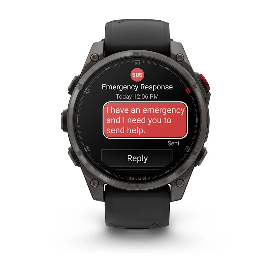 Garmin fēnix 8 Pro 47 mm AMOLED Sapphire Carbon Gray DLC Titanium with Black / Pebble Gray Silicone Band