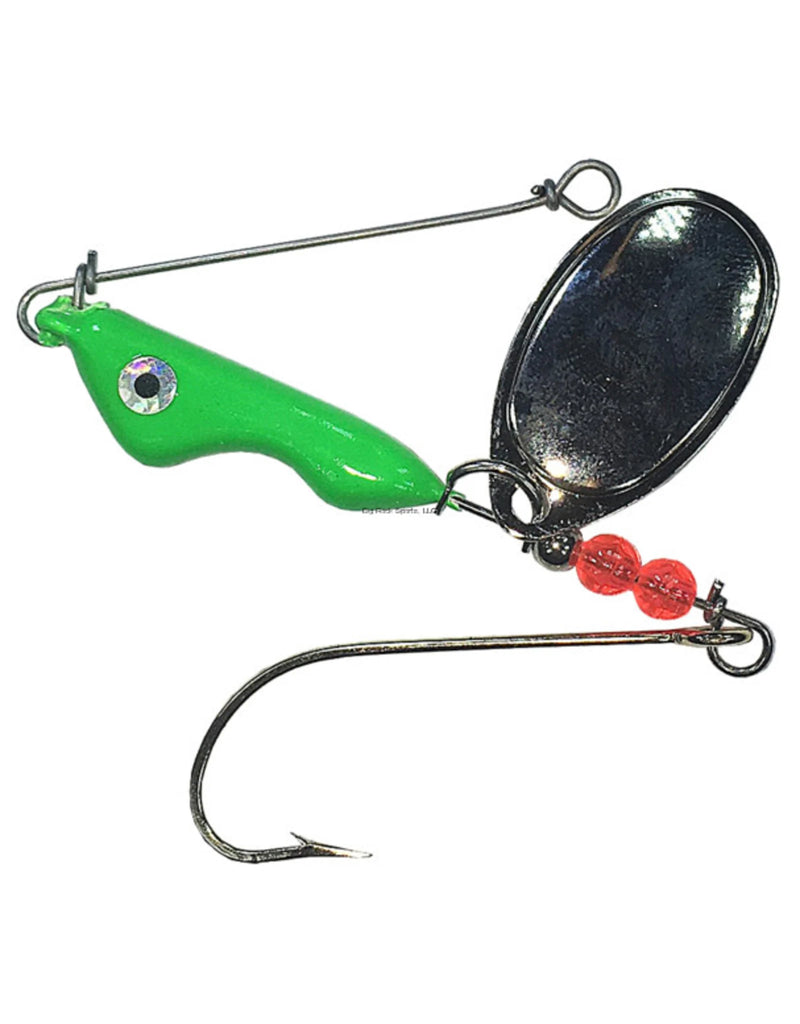 Shur Strike  Erie Spinner- 3-8oz- Mustad Gold Hook Holographic Eyes- UV Clear Coat- Lemon Lime