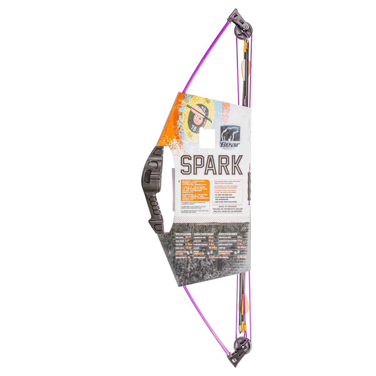 Bear Archery Spark Youth Bow - Flo Purple / Both / Continuous up to 10 lbs.