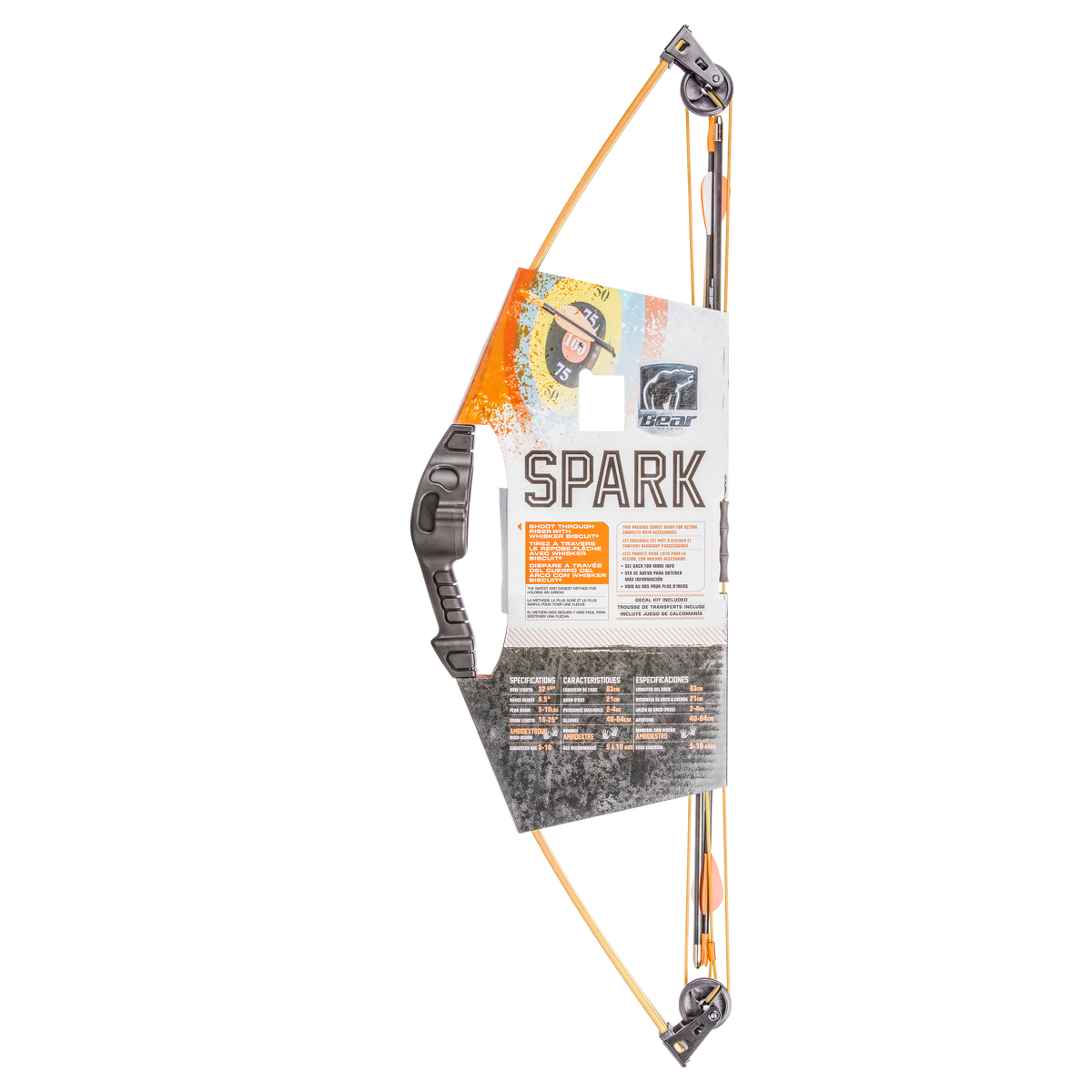 Bear Archery Spark Youth Bow - Flo Orange / Both / Continuous up to 10 lbs.