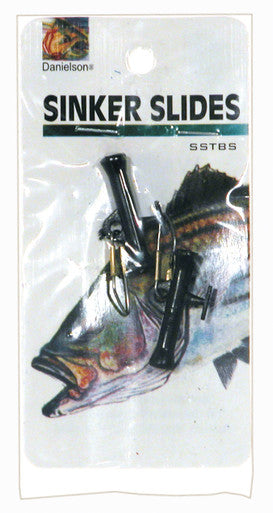 Danielson Sinker Slides Fishing Terminal Tackle Black Small 2-pack