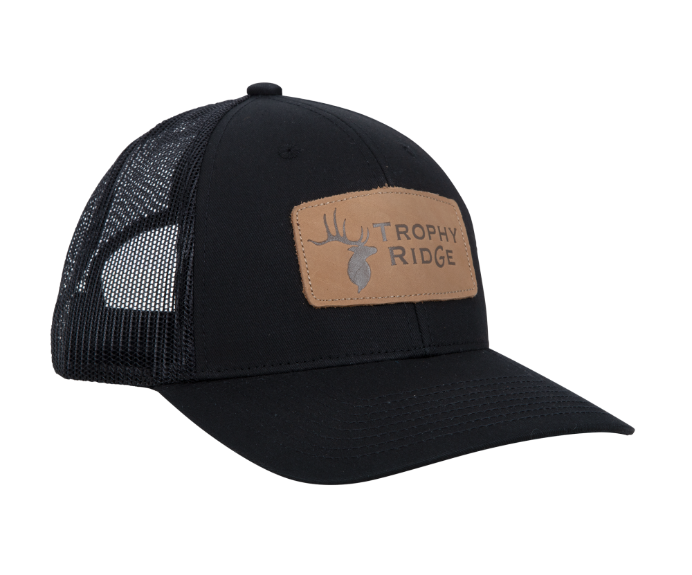 Trophy Ridge Black Leather Patch Hat