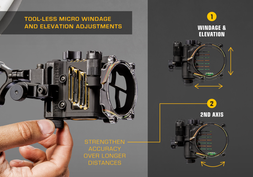 Trophy Ridge Fix Bow Sight - Black / .019 / 7
