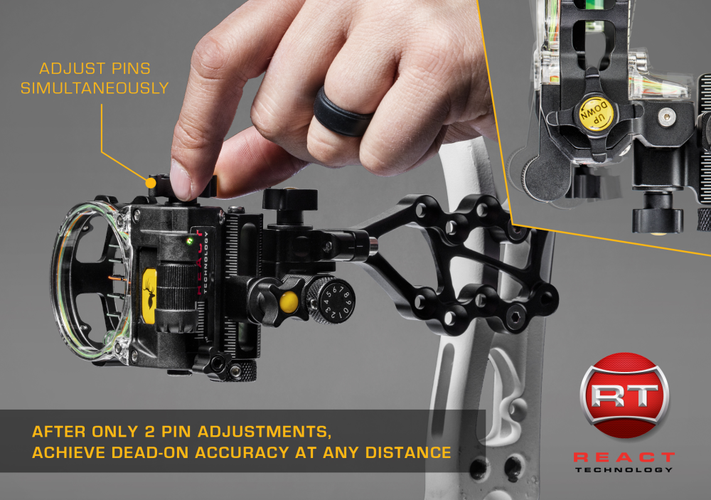 Trophy Ridge React® Pro Bow Sight - Black / Right Hand / .019
