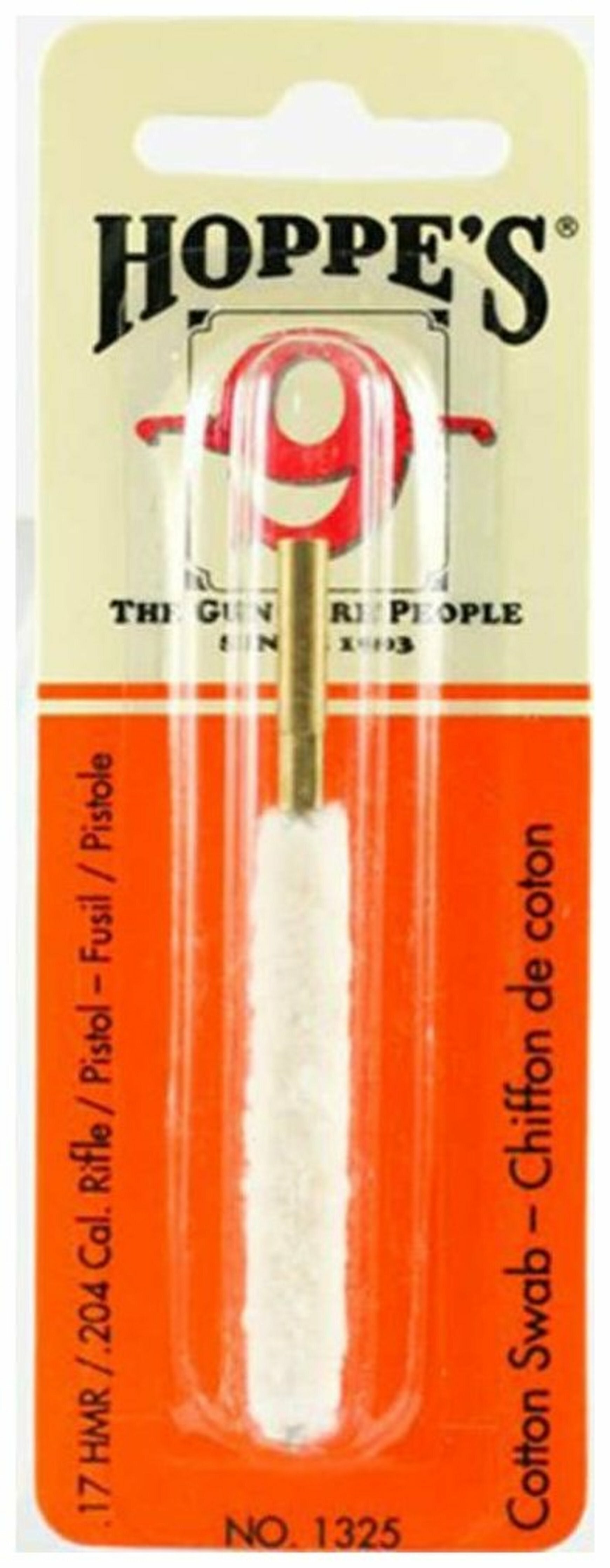 HOPPE'S #9 COTTON SWAB .17 HMR .204 CAL RIFLE PISTOL
