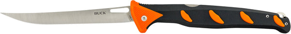 Buck 148 Hookset 6" Folding Fresh Water Filet Knife Orange/Gray Handle - 0148ORS