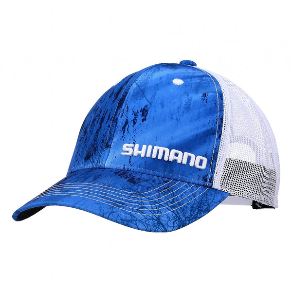 Shimano Trucker Hat, Blue RT Fishing Camo - Cotton/Polyester