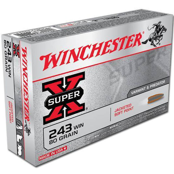 Winchester Super-X .243 Win 80 Grain PP JSP 20 Round Box