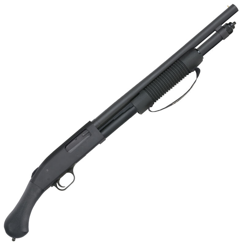 Mossberg 590 Shockwave Pump Action Shotgun 12 Gauge 18.5" Heavy Walled Barrel 7 Rounds Bead Sight Cylinder Bore Raptor Birds Head Pistol Grip Matte Blued