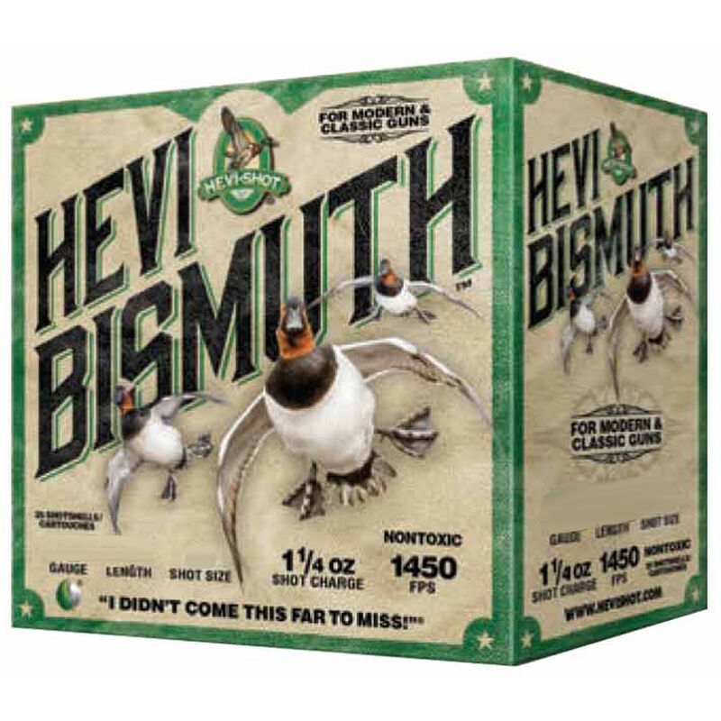 Hevi-Shot Hevi Bismuth Waterfowl Ammunition 12 Gauge 25 Rounds 2-3/4" #4 Hevi-Bismuth Shot 1450 fps