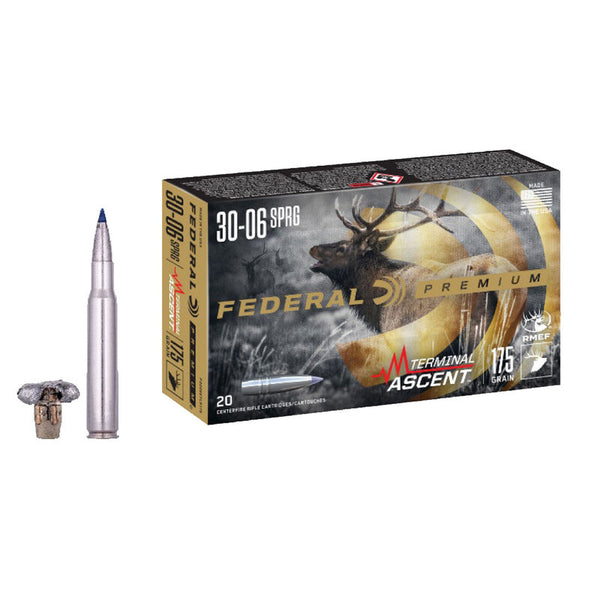 Federal Premium Terminal Ascent .30-06 Springfield Ammunition 20 Round Box 175 Grain Terminal Ascent Projectile 2730fps