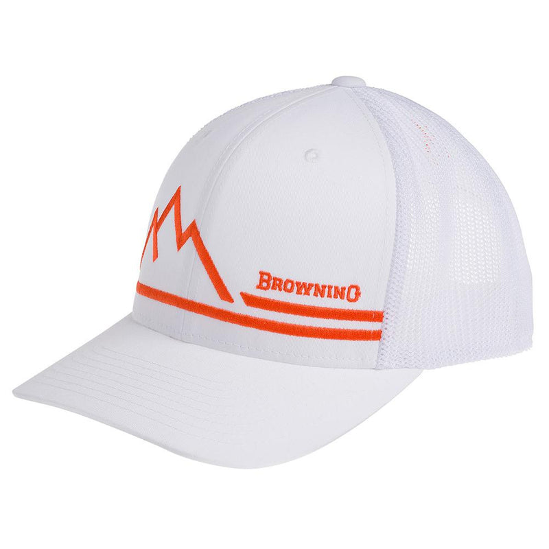 Browning Cap White With Orange Mountain Peak