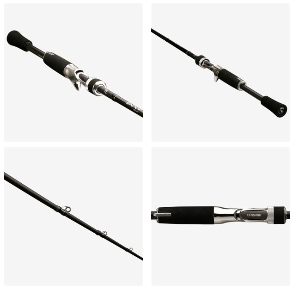13 Fishing Envy Black 2 Casting Rods - Black/Carbon Handle