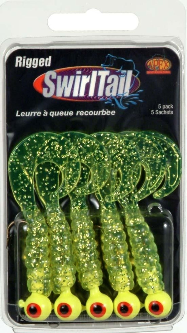 Apex  Rigged Grubs 1-4oz Wt 5pk