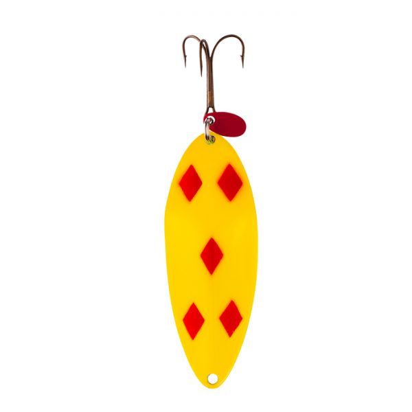 Lucky Strike Lizard Lure Spoon 4.25" 1 oz Yellow-Red Diamonds