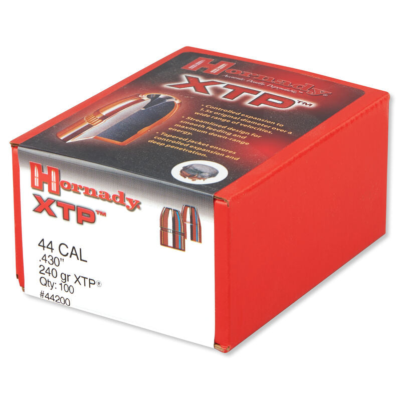 Hornady .44 .430" Bullet, 100 Projectiles, XTP HP, 240 Grains