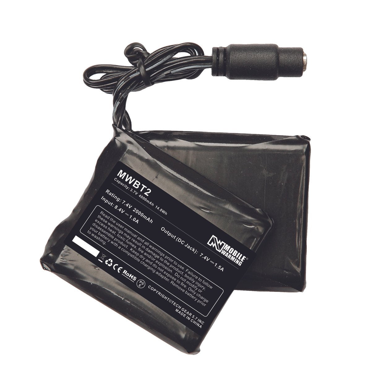 7.4 volt 2 in one battery