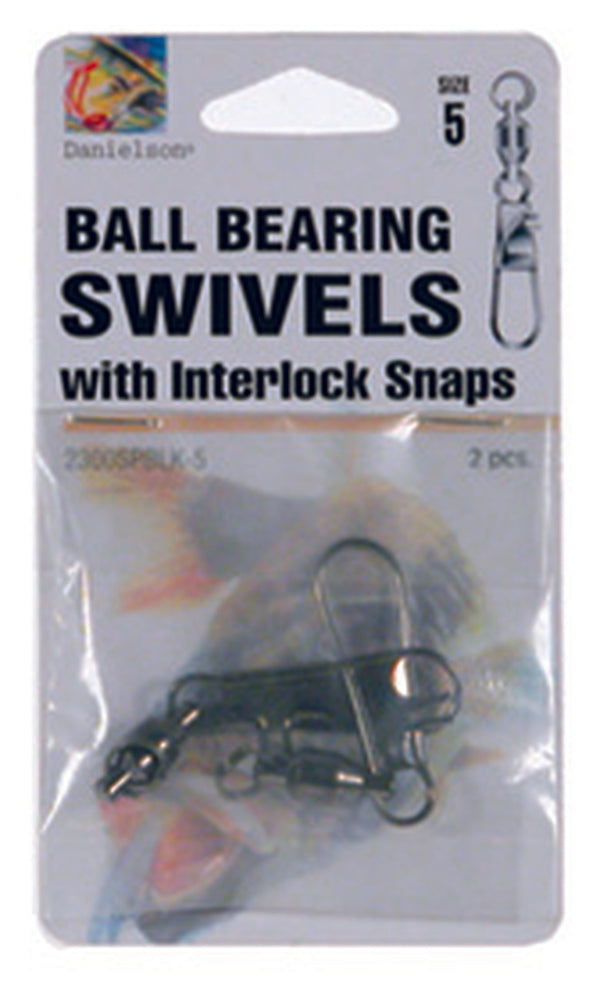 Danielson Ball Bearing Swivel with Interlock Snap Swivel SIZE 5, 2 PACK