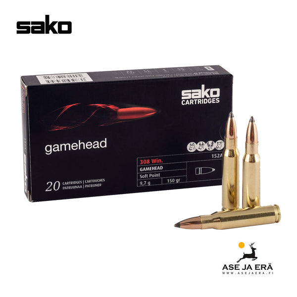 Sako Cartridges – Gamehead – .308 Win, soft point, 150gr 20 Cartridges