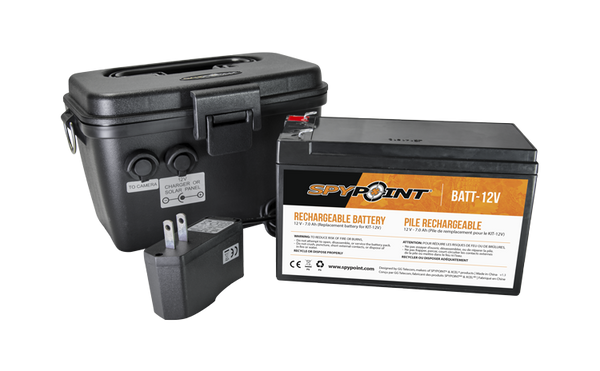 SPYPOINT RECHARGEABLE 12V BATTERY,CHARGER & HOUSING KIT