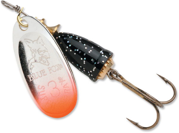 Blue Fox 60-30-451IC Classic Vibrax Spinner- 1-4 oz- Bleeding Silver-Chrome Blue