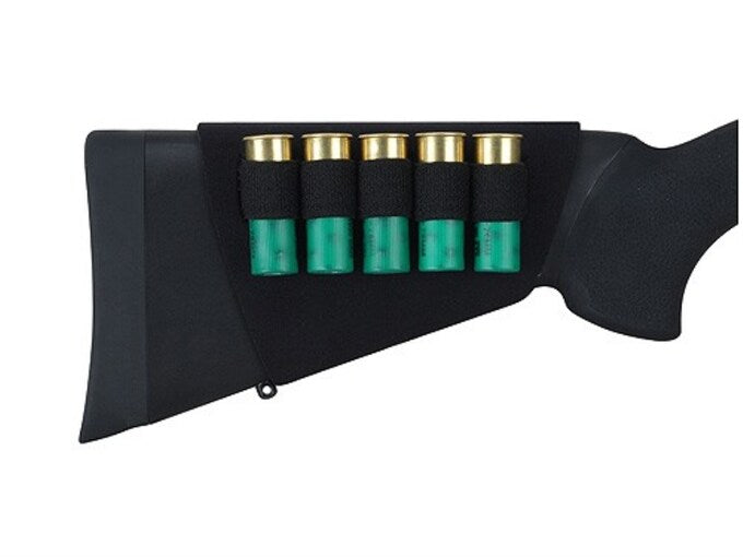 Uncle Mike's Buttstock Shotshell Ammunition Carrier 5-Round Neoprene Black
