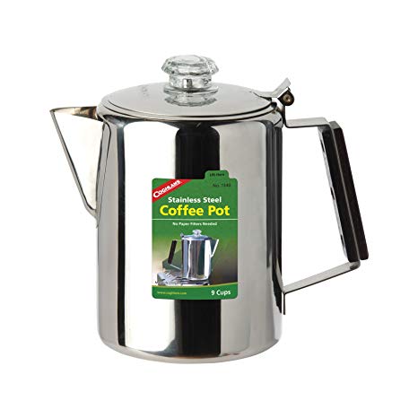 COGHLANS COFFEE POT STAINLESS STEEL 9 CUP