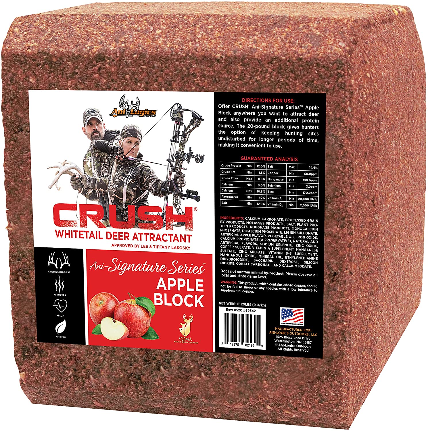 Ani-Logics Outdoors Crush Ani-Signature Series- Deer Attractant Protein Block 20 Lb
