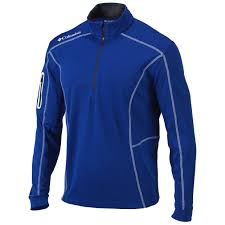 COLUMBIA - BASELATER HEAVYWEIGHT OMNI HEAT - LONG SLEEVE HALF ZIP- BLUE