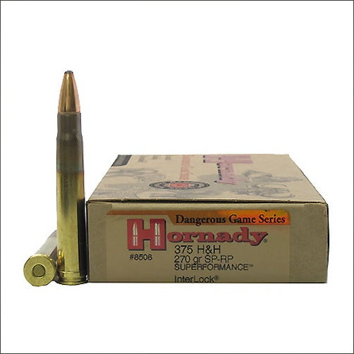 HORNADY DANGEROUS GAME SERIES 375 H&H MAG 270GRR SP-RP SUPERPERFORMANCE