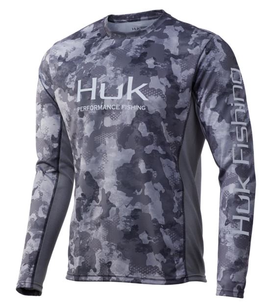HUK ICON X REFRACTION CAMO LS TEE