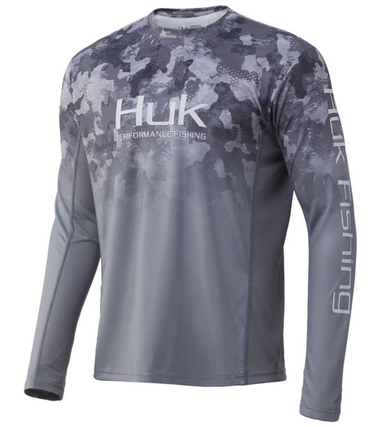 HUK ICON X REFRACTION CAMO FADE LS TEE