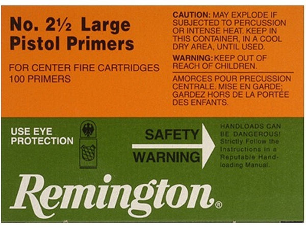 REMINGTON NO. 2 1/2 LARGE PISTOL PRIMERS 100 PACK-High Falls Outfitters