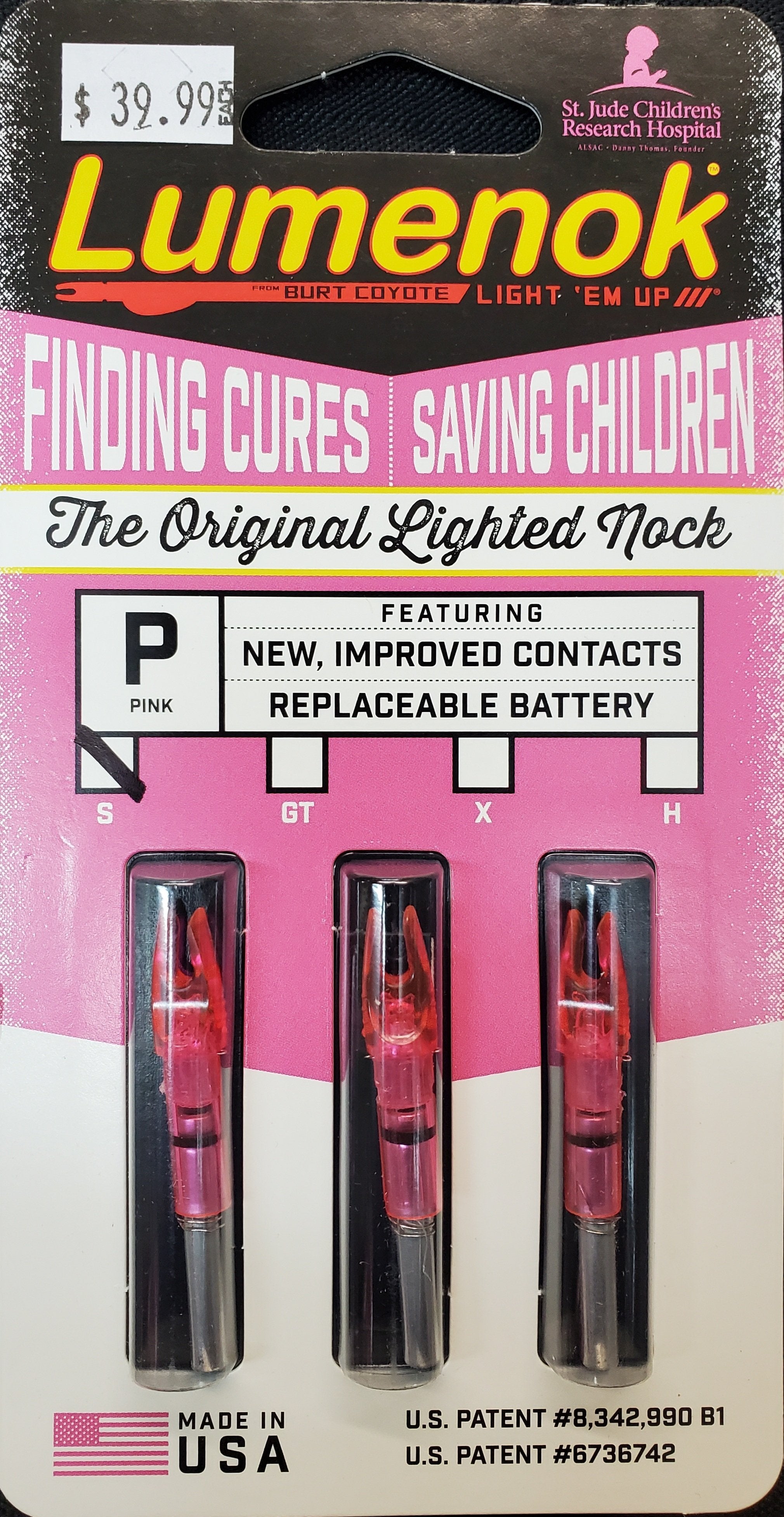 LUMENOK ORIGINAL LIGHTED S NOCK 3 PK