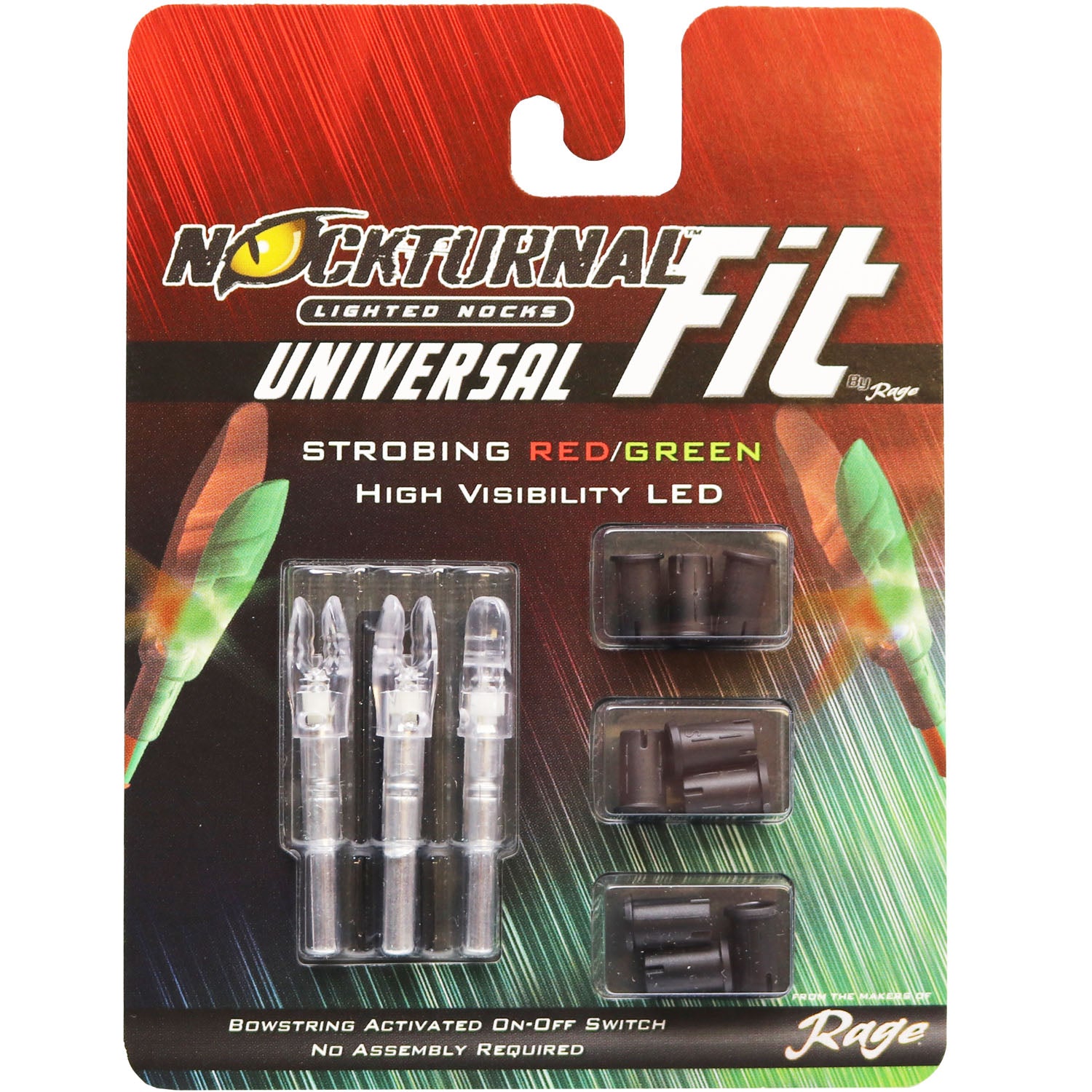 Nockturnal FIT Universal Strobing Red/Green Nocks 3 Pk