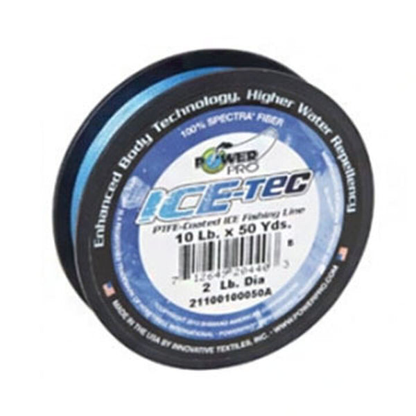 POWER PRO ICE TEC 10 lb test Ice Blue color 50 yards