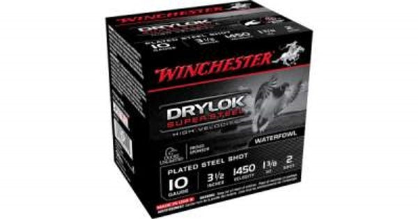 Winchester 10 Ga Ammunition Drylok Super Steel 3 1/2" 1 3/8oz #2 Shot 1450 fps 25 Rounds