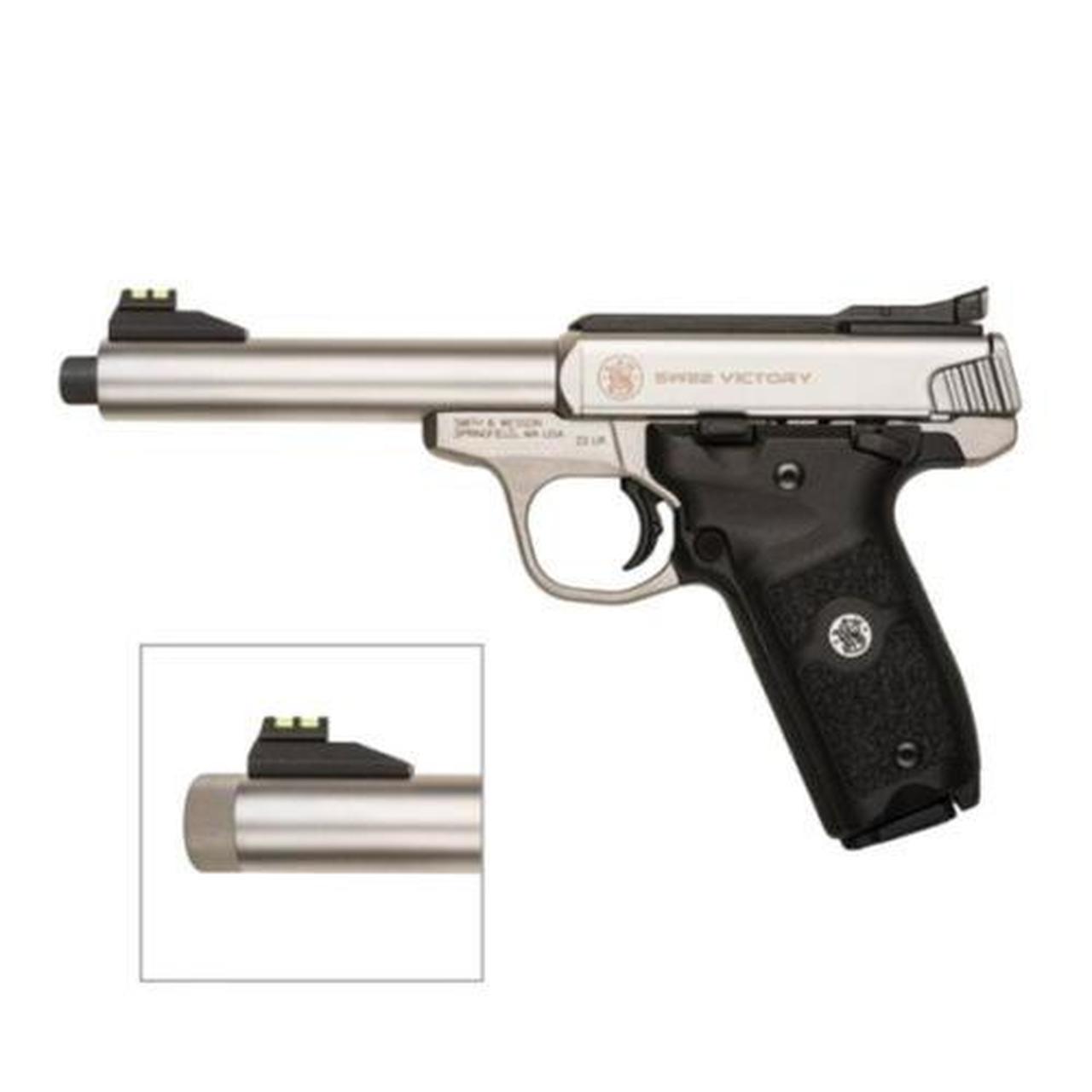 Smith & Wesson SW22 VICTORY 5.5″ 10+1 22LR AS SS THREADED Barrel, Adj F/O Sights