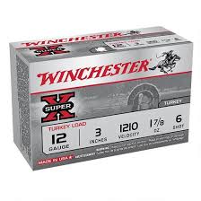 WINCHESTER SUPER X  12 GA  3"  1 7/8 OZ  6 SHOT TURKEY LOAD