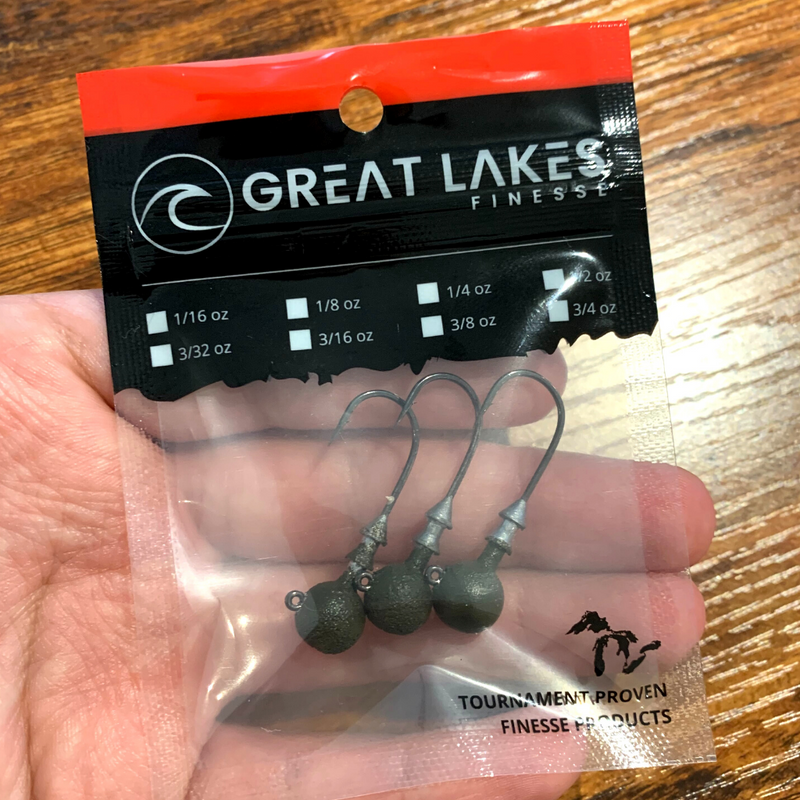 Great Lakes Finesse Stealth Ball Head Jig (3pk)