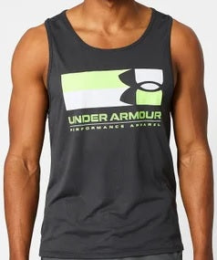 Under Armour Men's Tech 2.0 Fast Tank Jet Gray-Quirky Lime MD